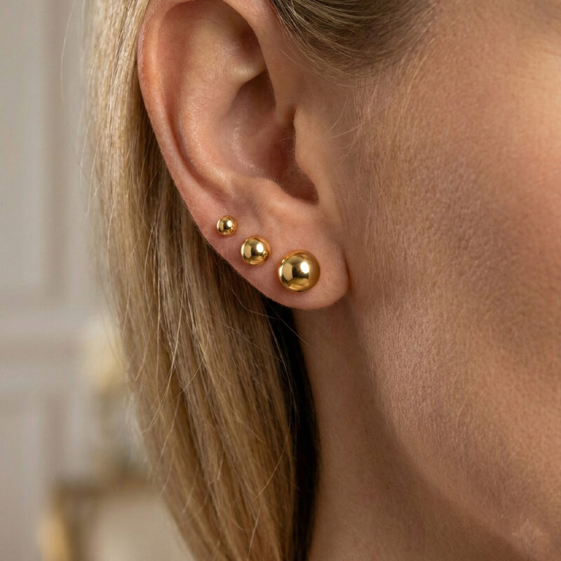 Brinco Trio Esfera em Aço