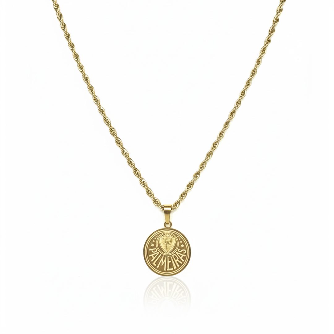 Colar Longo Elo Baiano Palmeiras em Aço