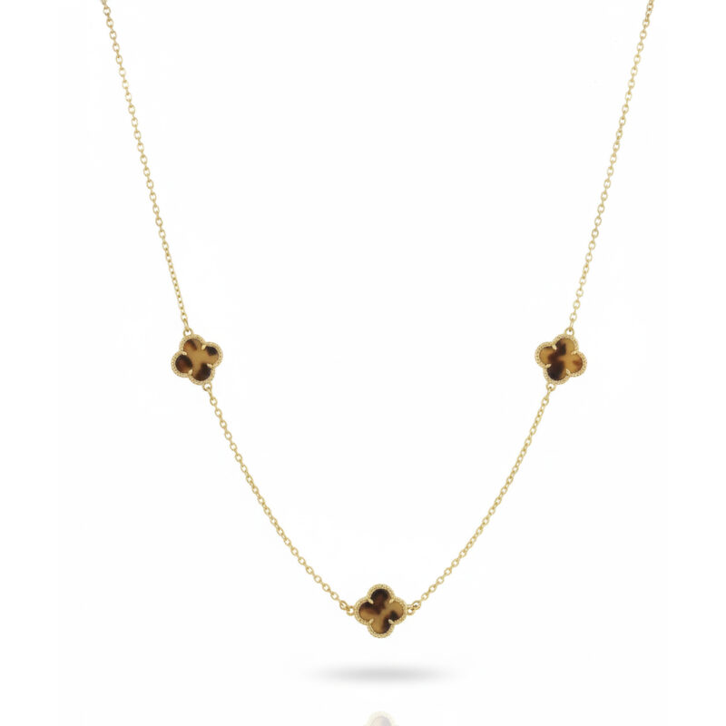 Choker 3 Trevos Banhado em Ouro 18k