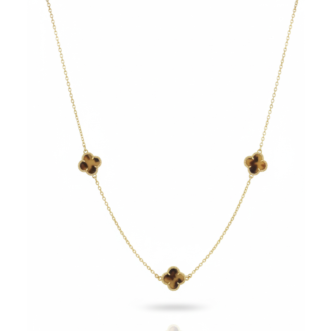 Choker 3 Trevos Banhado em Ouro 18k