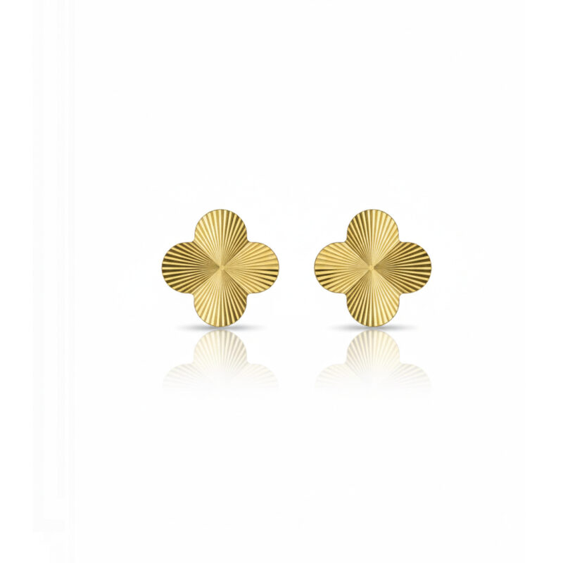 Brinco Trevo Banhado em Ouro 18k