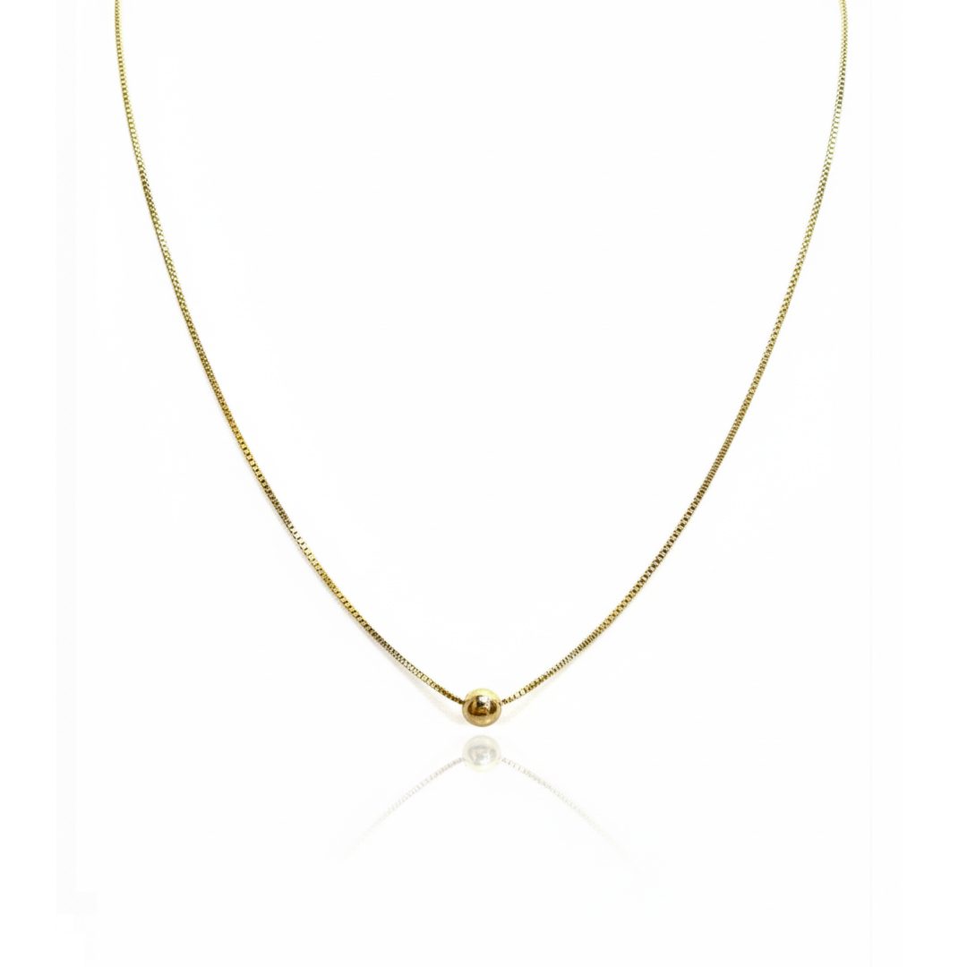 Colar Esfera P banhado em Ouro 18K