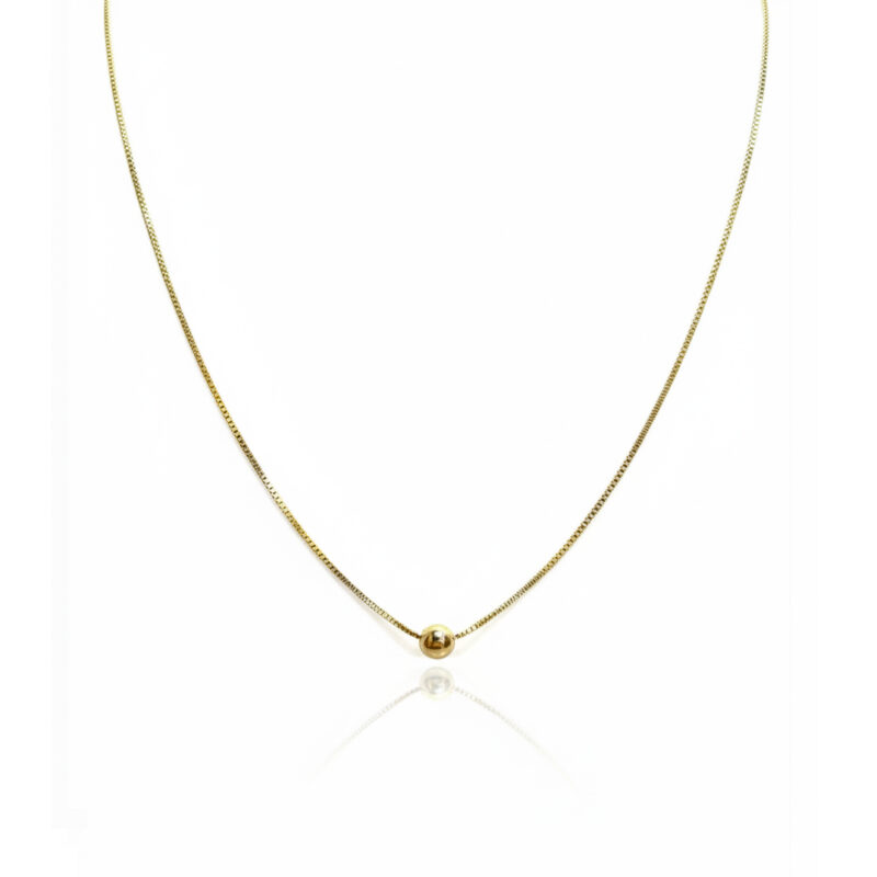 Colar Esfera P banhado em Ouro 18K