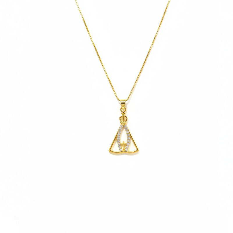 Colar NS Cravejada Banhado em Ouro 18K