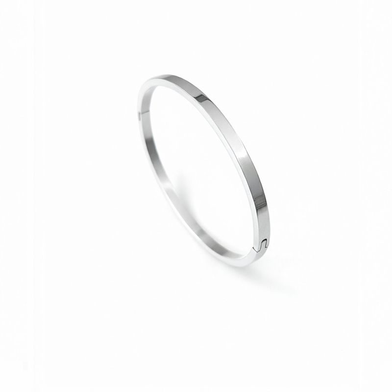 Bracelete Liso Fino em Aço