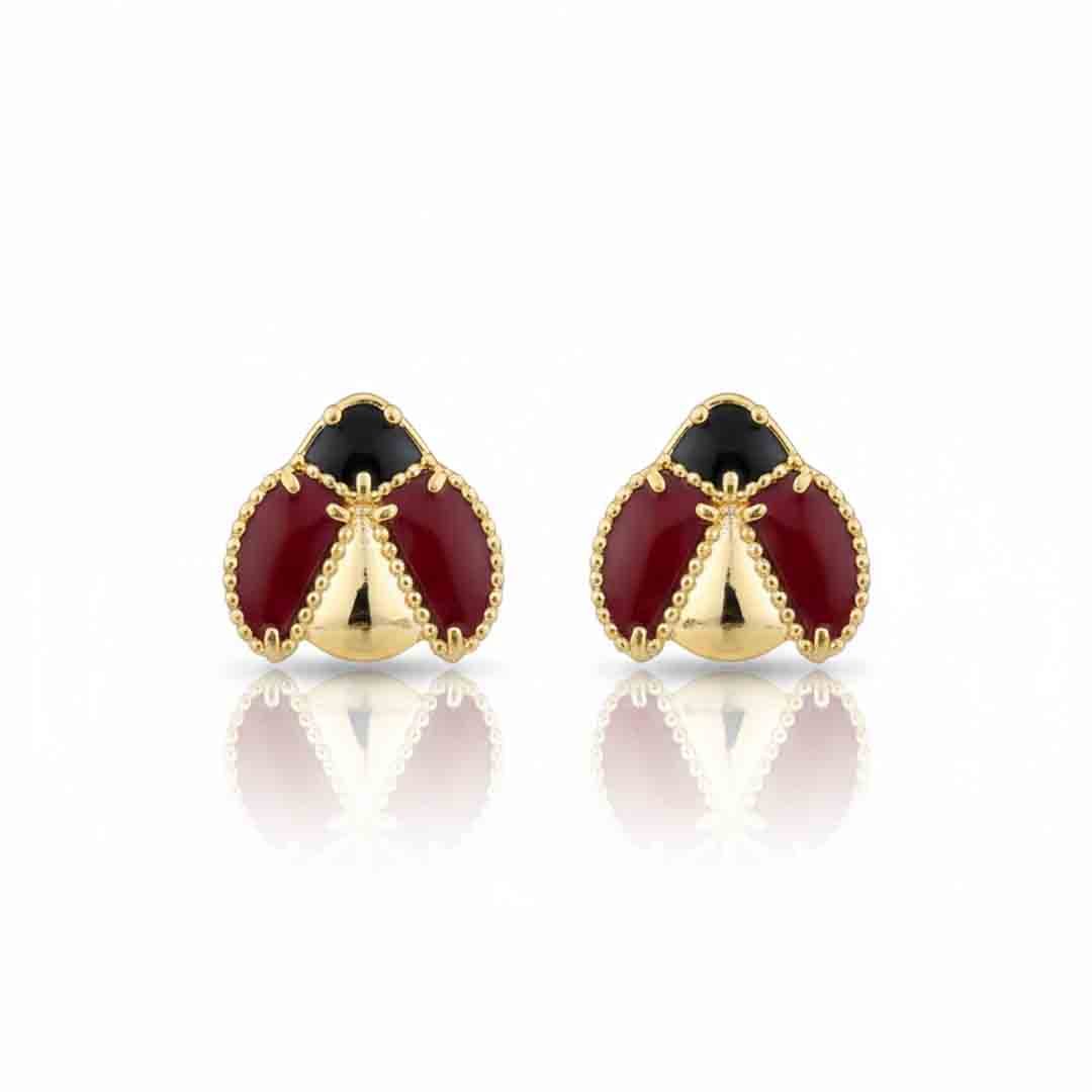 Brinco Joaninha Banhado em Ouro 18k