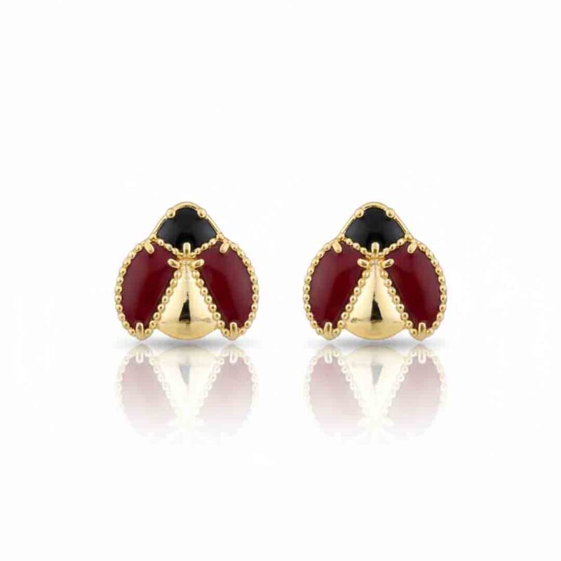 Brinco Joaninha Banhado em Ouro 18k