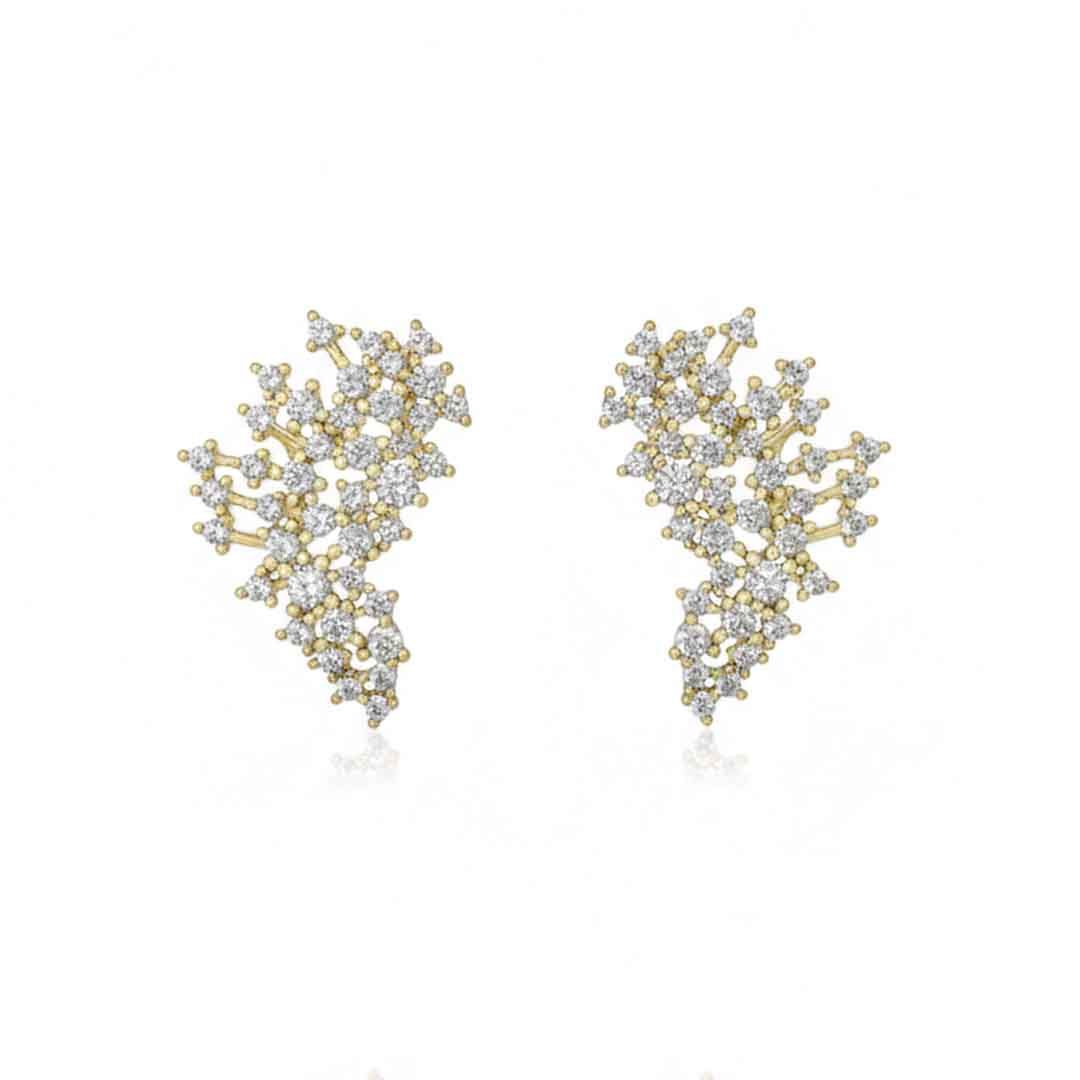 Brinco Earcuff Cravejado Banhado em Ouro 18k