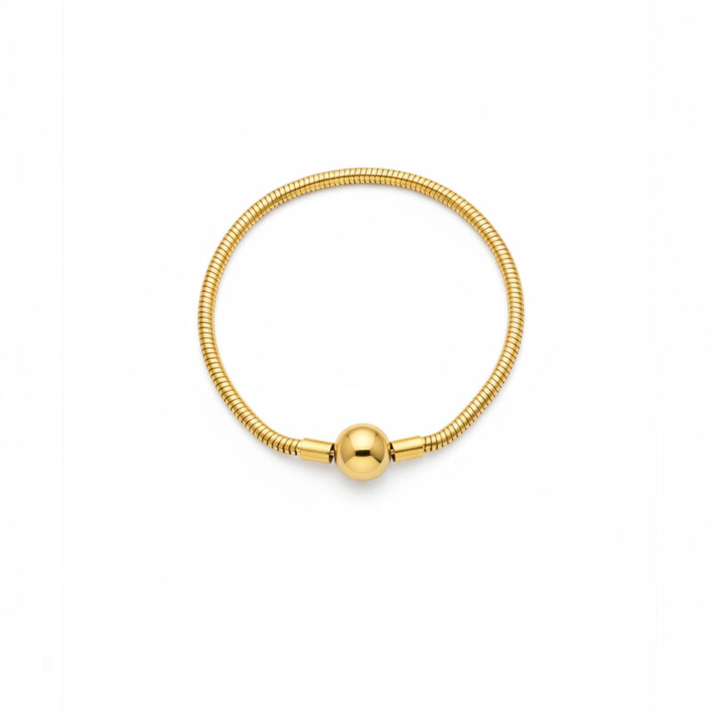 Pulseira Cilindrica Esfera em Aço