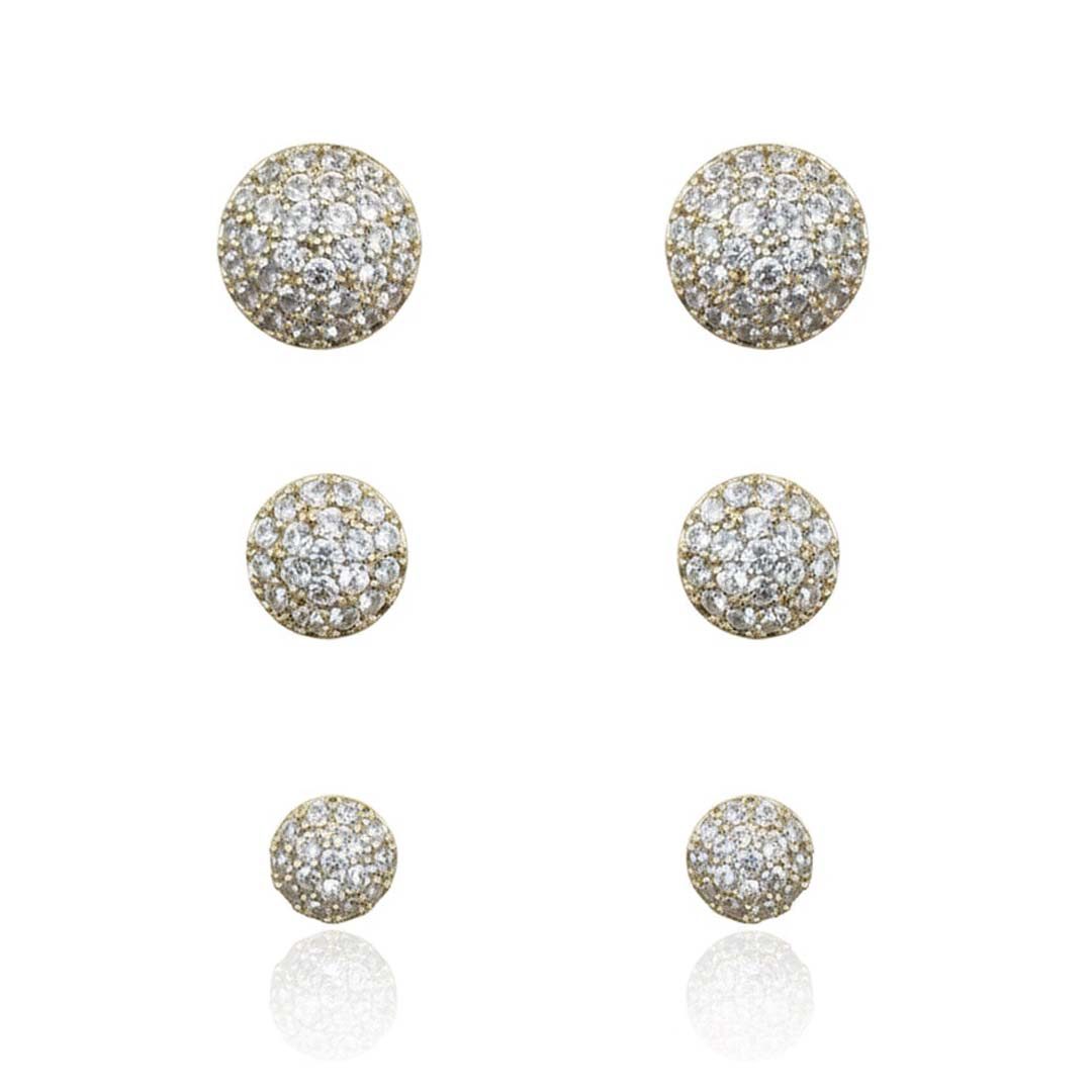 Brinco Redondo Microcravejado Banhado em Ouro 18k