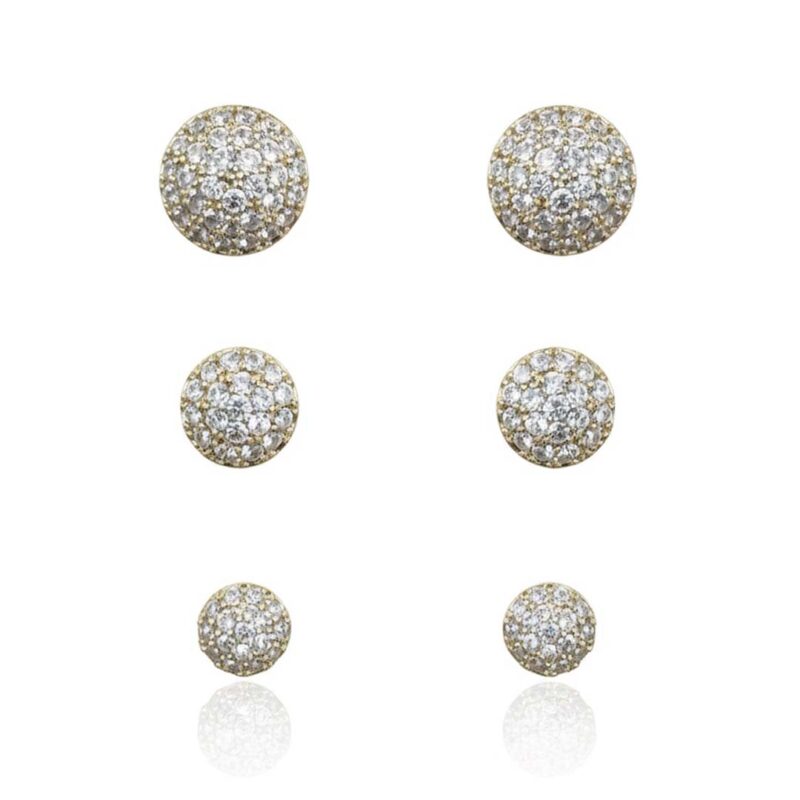 Brinco Redondo Microcravejado Banhado em Ouro 18k