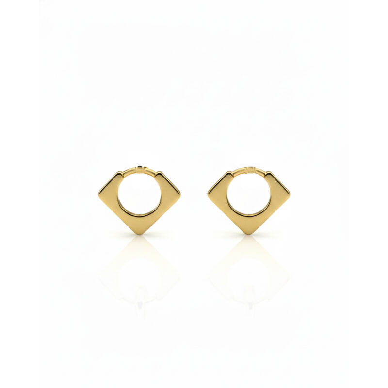 Brinco Click Quadrado Banhado em Ouro 18k