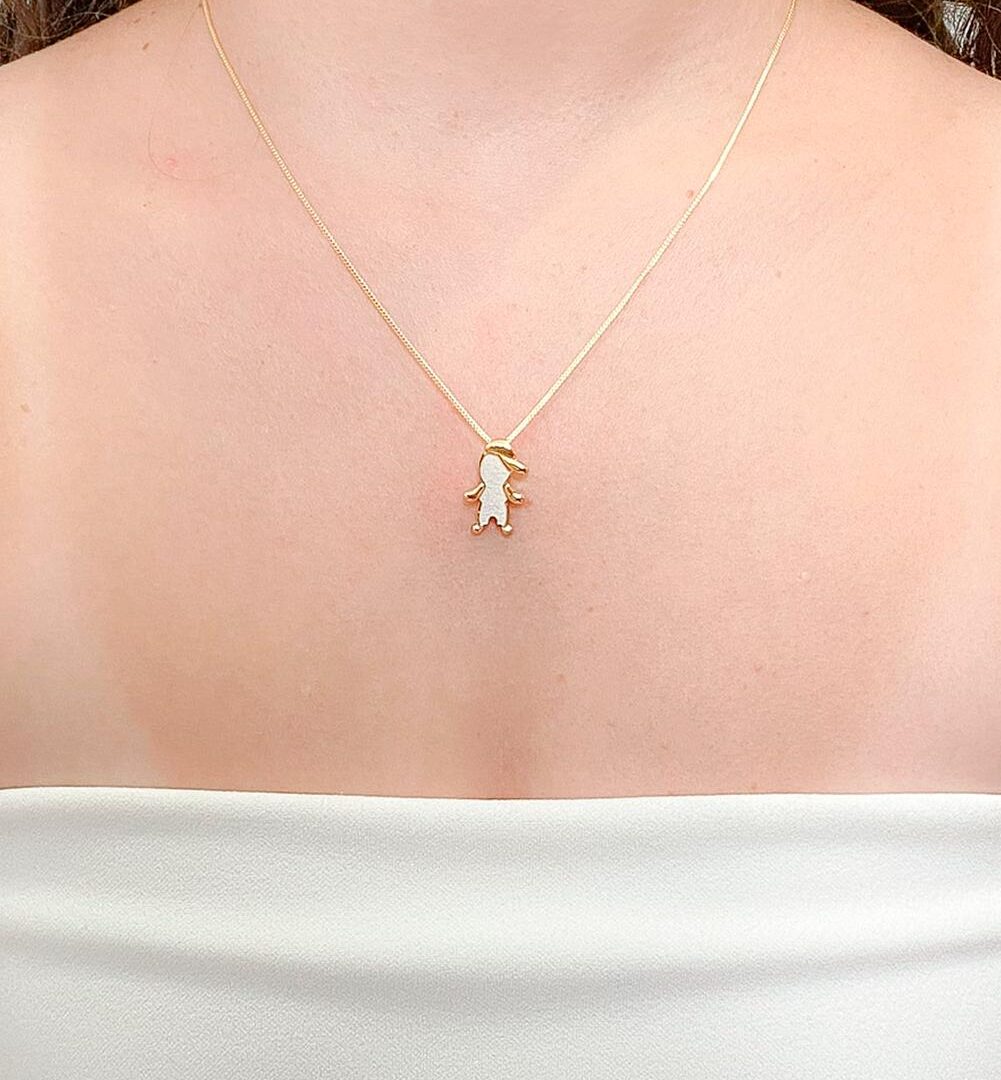 Colar Menino Madreperola Banhado em Ouro 18k