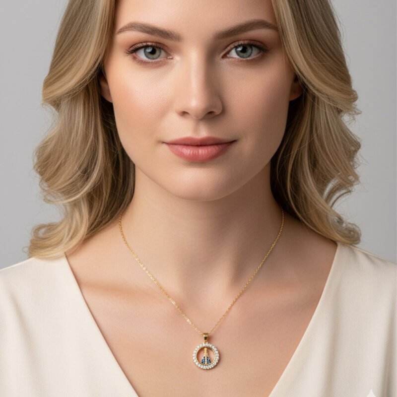 Colar NS Cravejado Banhado em Ouro 18k