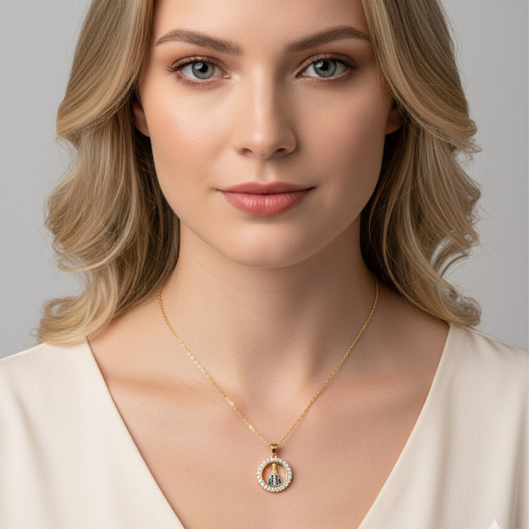 Colar NS Cravejado Banhado em Ouro 18k