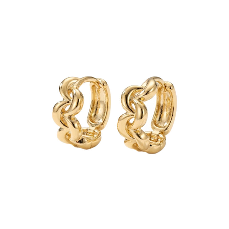 Brinco Argola Trançada Banhado em ouro 18k