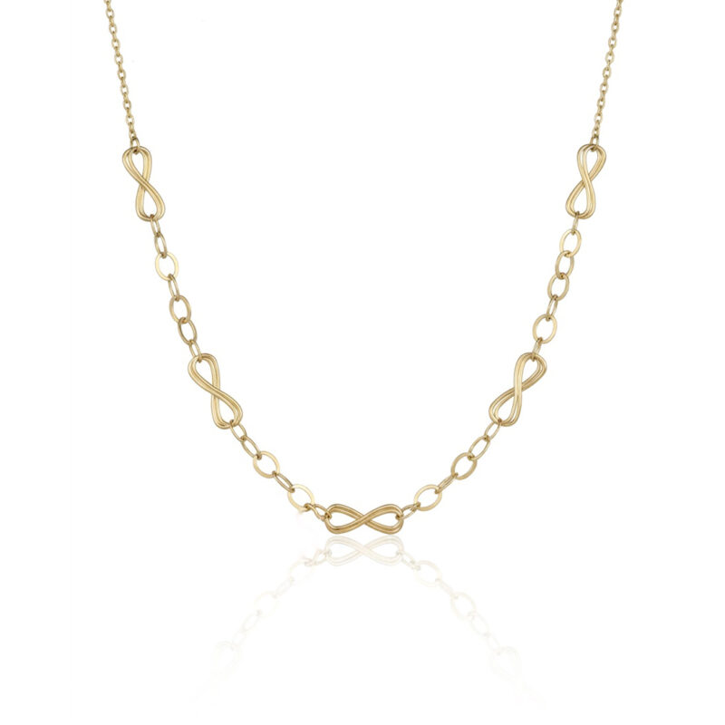 Choker (35 cm + 5 cm) Elos Infinito Banhado em Ouro 18k