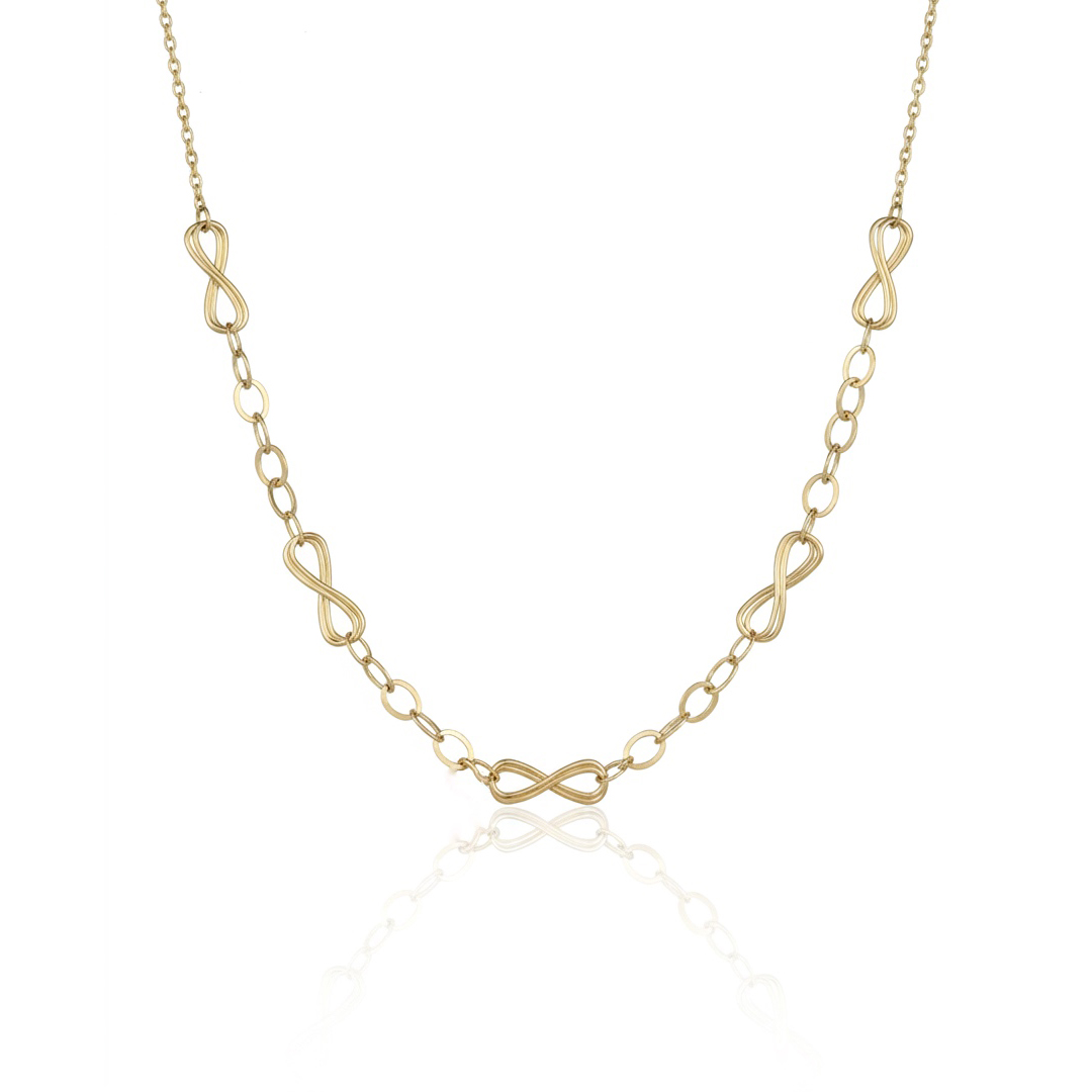 Choker (35 cm + 5 cm) Elos Infinito Banhado em Ouro 18k
