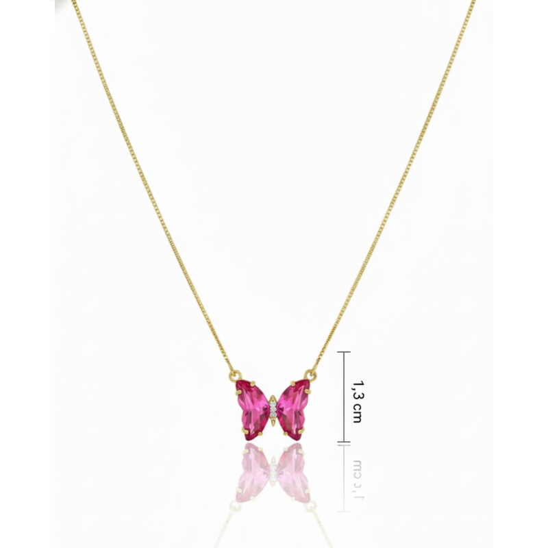 Colar Borboleta Banhado em Ouro 18k