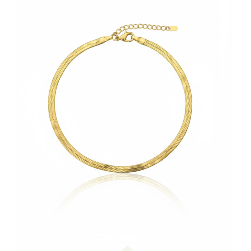 Pulseira Fita 4mm Banhado em Ouro 18k