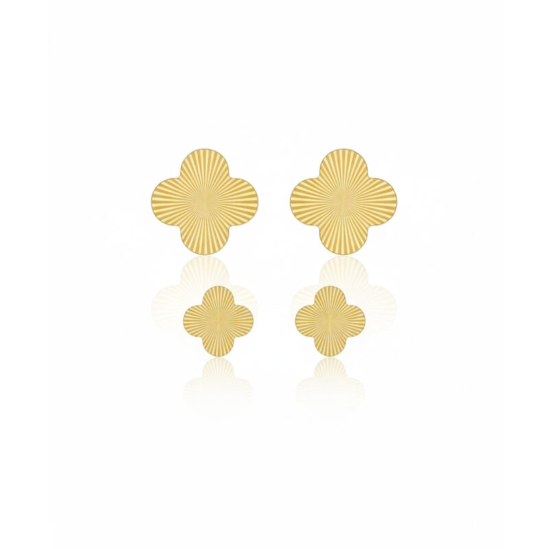 Brinco Dupla Trevo Banhado em Ouro 18k