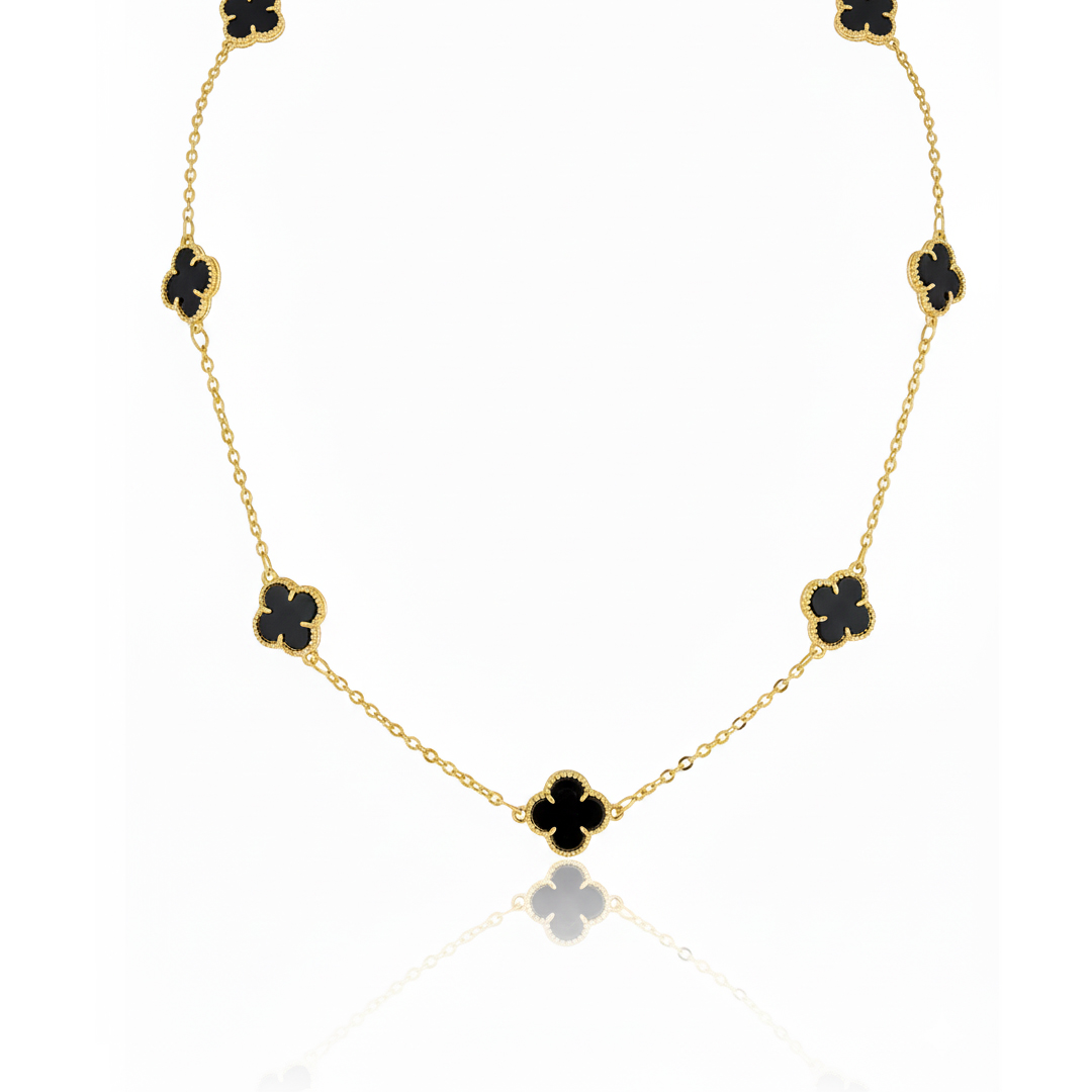 Choker 7 Trevos Banhado em Ouro 18k