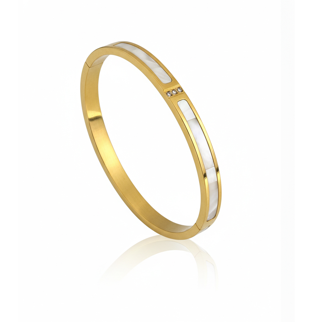 Bracelete Trabalhado Mesclado em Aço