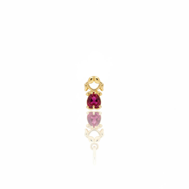 Pingente Menina Cravejado Banhado em Ouro 18K