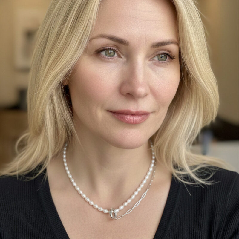 Choker Cartier Oval /Perola e Aço