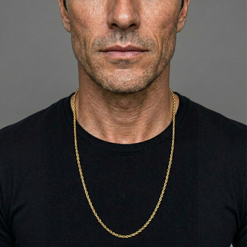 Colar Longo Elo Baiando 3 mm em Aço