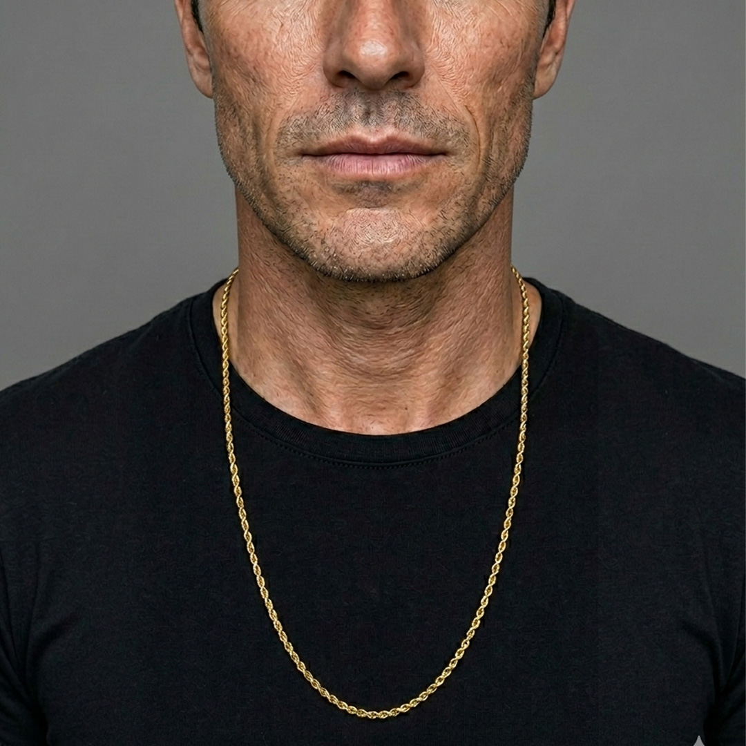 Colar Longo Elo Baiando 3 mm em Aço