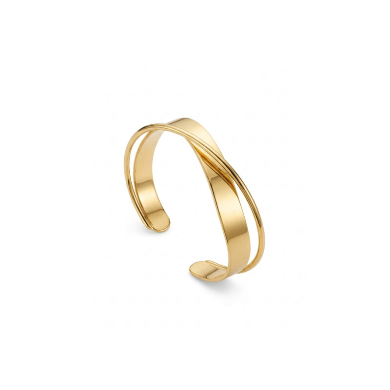 `Bracelete Regulavel Formato X Banhado em Ouro 18k