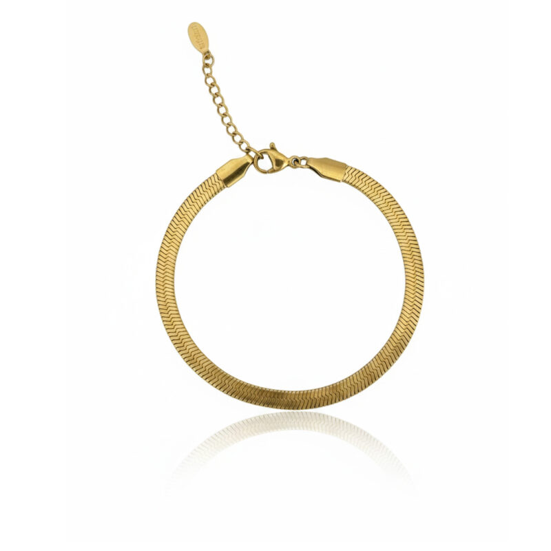 Pulseira Fita Escama 4 mm em Aço