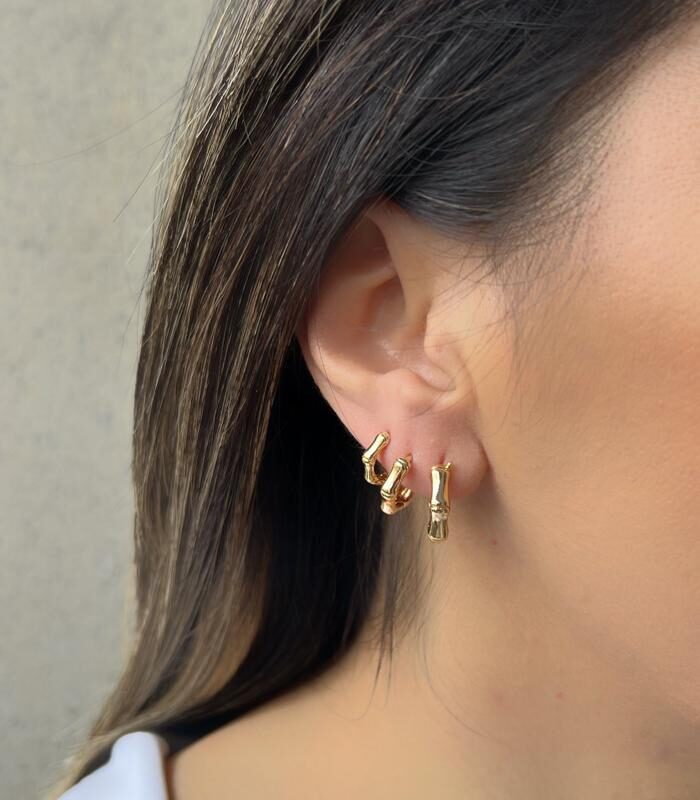 Brinco Trio de Argola banhado em Ouro 18K