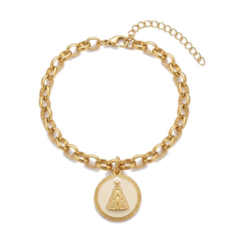 Pulseira Elo Português Ns Redondo em Aço