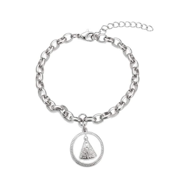 Pulseira Elo Português Ns Redondo em Aço