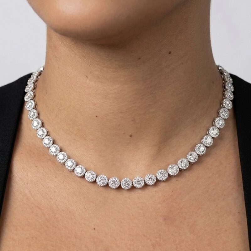 Colar(35 cm +5 cm) Riviera Redondo Trabalhado Banhado em Ouro 18k