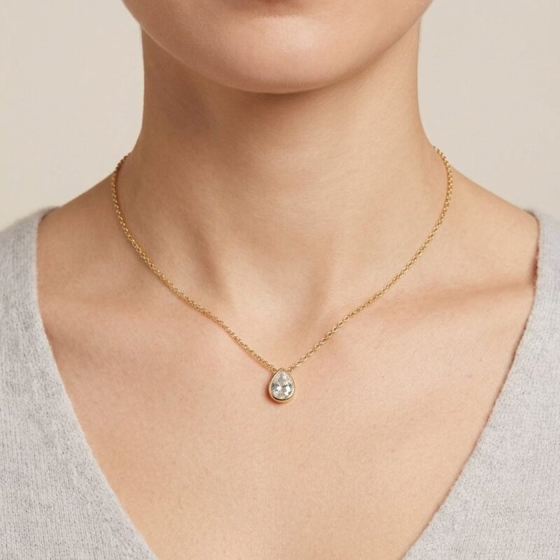 Choker(35 cm + 5 cm) Gota em Aço