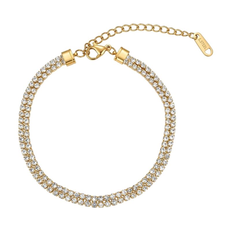 Pulseira (17 cm + 5 cm) Duplo Riviera em Aço