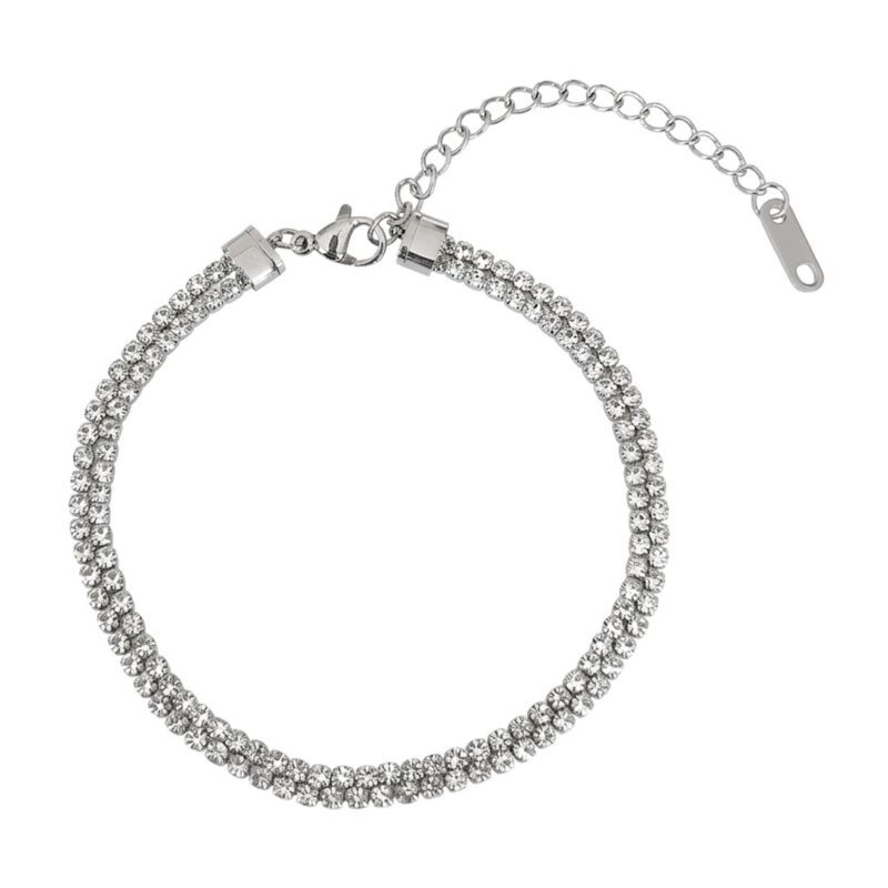 Pulseira (17 cm + 5 cm) Duplo Riviera em Aço