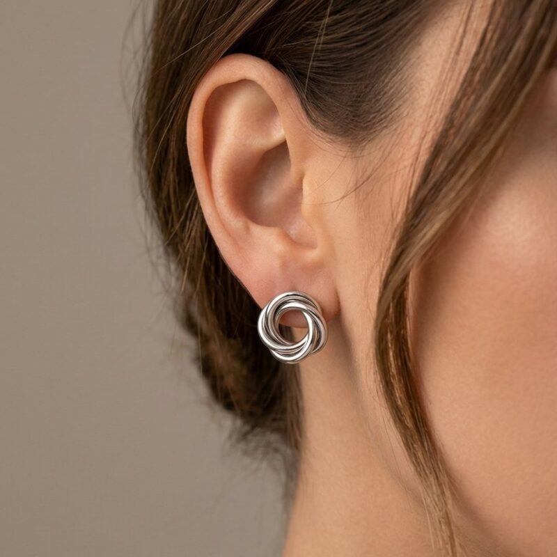 Brinco Redondo Duplo em Aço
