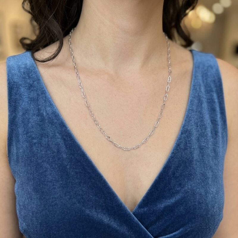 Colar(60 cm) Cartier Trabalhado em Aço