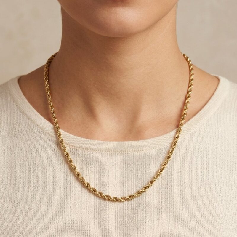 Colar Longo Elo Baiano 5 mm em Aço