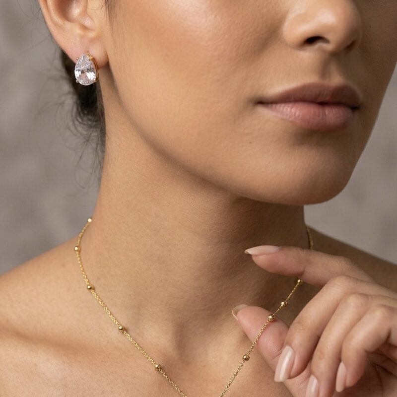 Conjunto de Gota Fusion Banhado em Ouro 18K