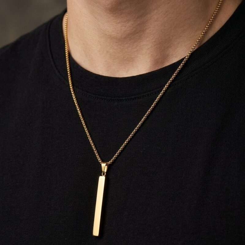 Colar Pingente Palito em Aço