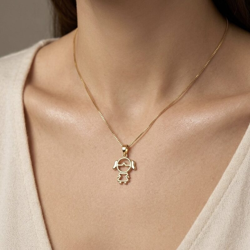 Colar Menina Banhado em Ouro 18k