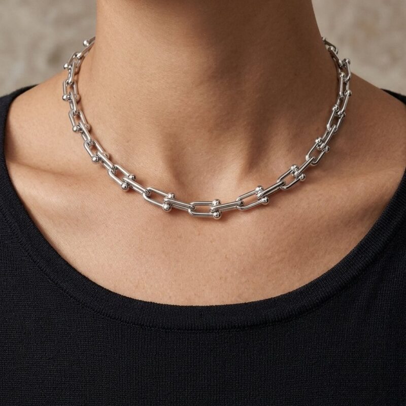 Colar(48 cm + 5 cm) Elo T em Aço