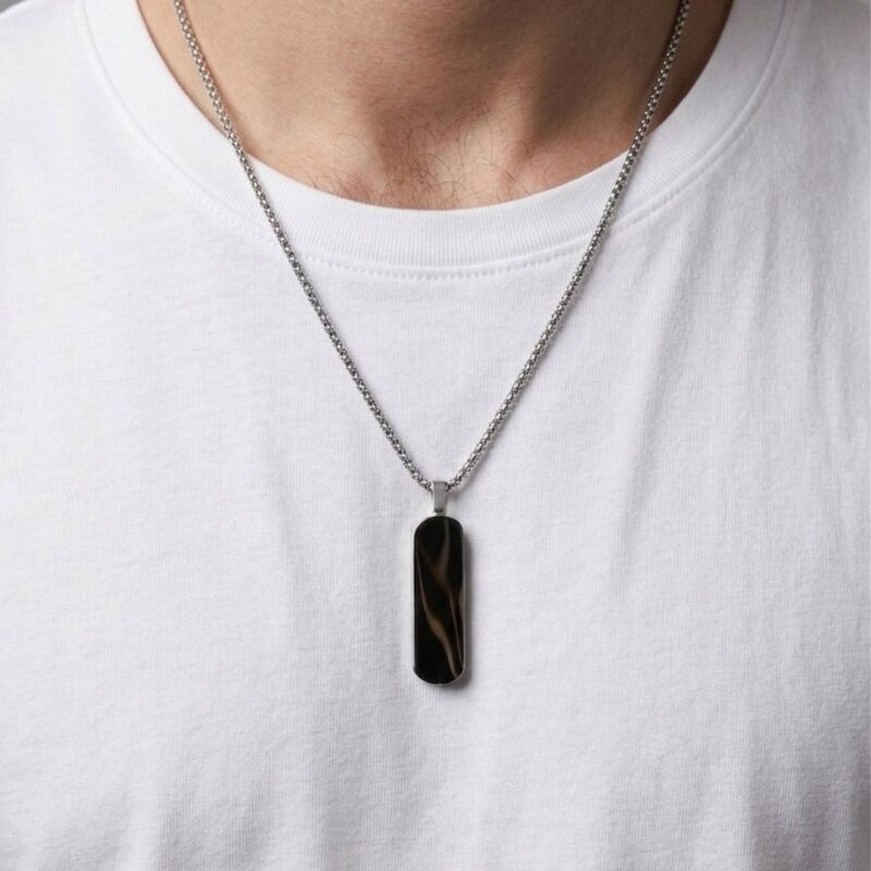 Colar(70 cm)Pingente Longo em Aço