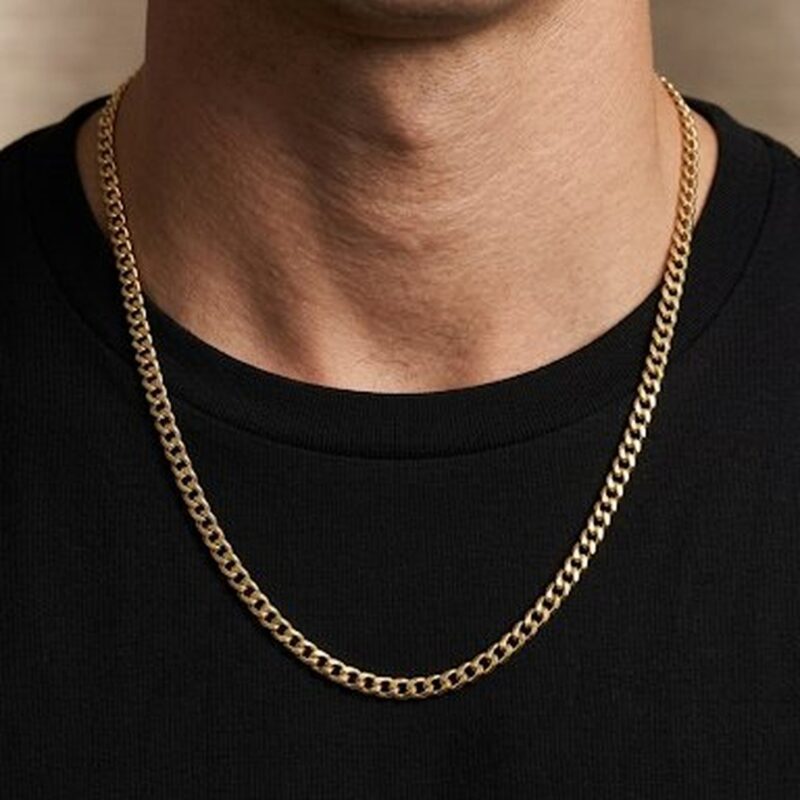 Colar Longo Elo Grumet P em Aço