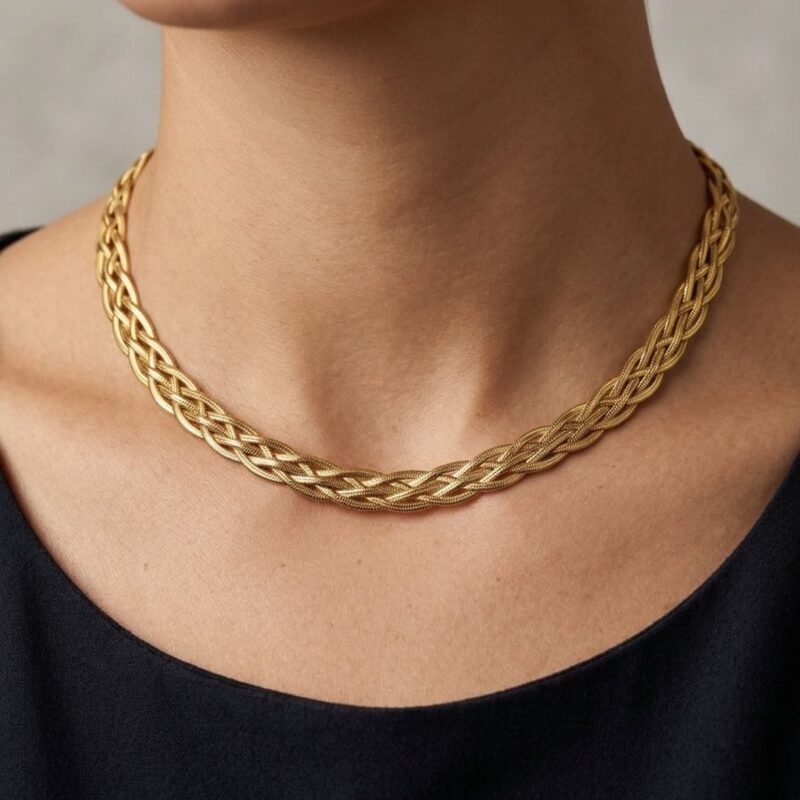 Choker Fita 5 Fios em Aço